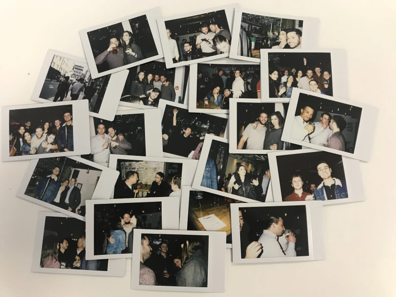 scattered photos from polaroid
